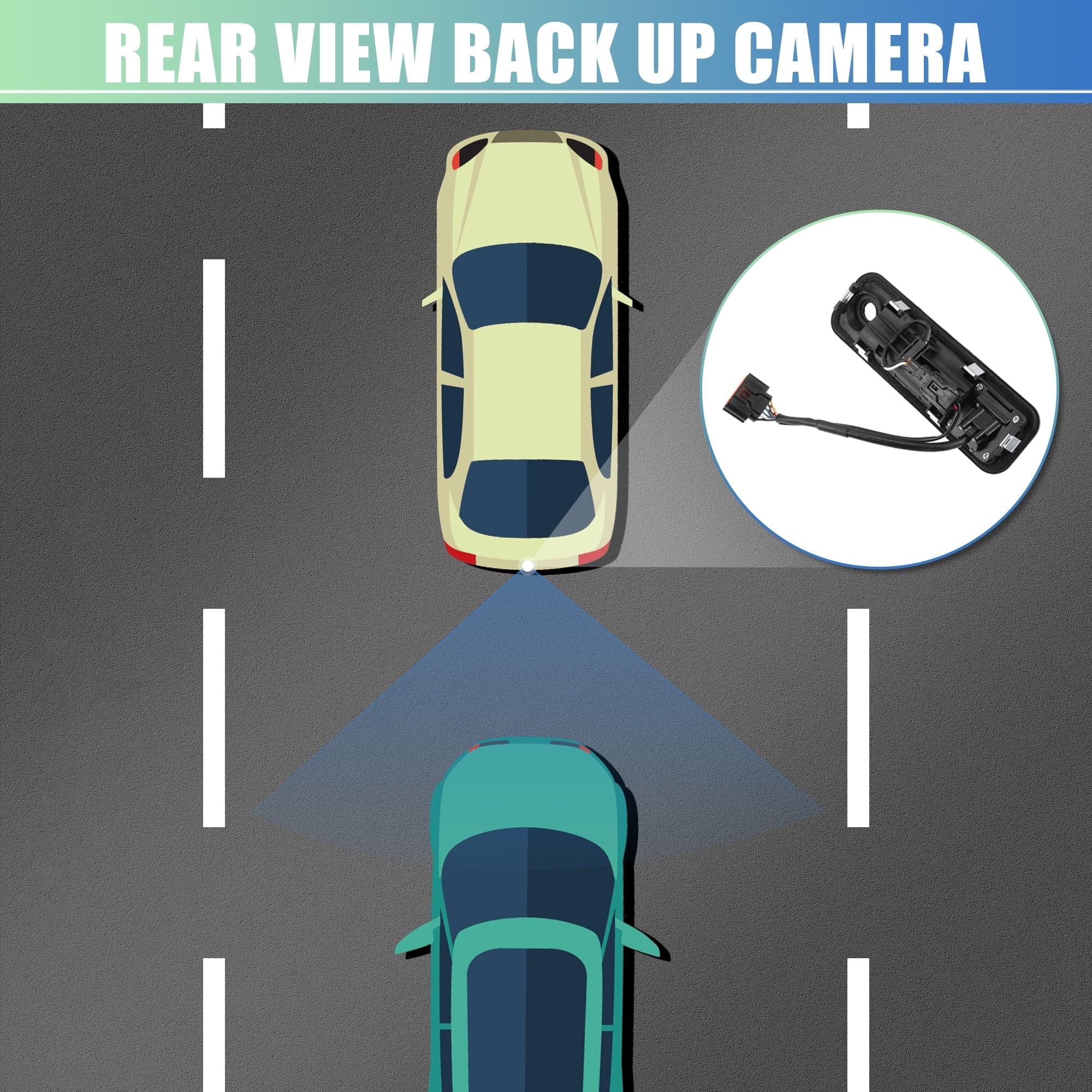 Rear Sonata Hyundai Black Waterproof View for Up Metal 95760-E6201 Plastic Camera Back 2015-2017