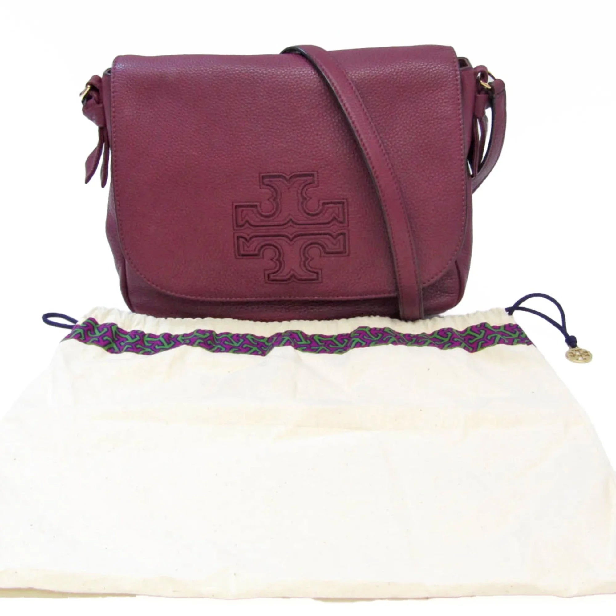 Women's Leather Bag Pre-Owned (Good) Burch Tory Bordeaux Shoulder