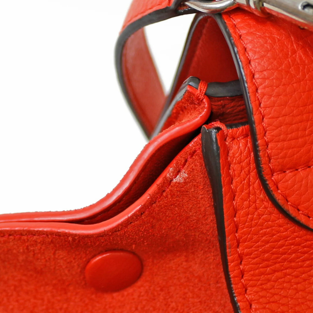 (Fair) Orange Leather Handbag Trapeze Pre-Owned Celine CELINE Women's