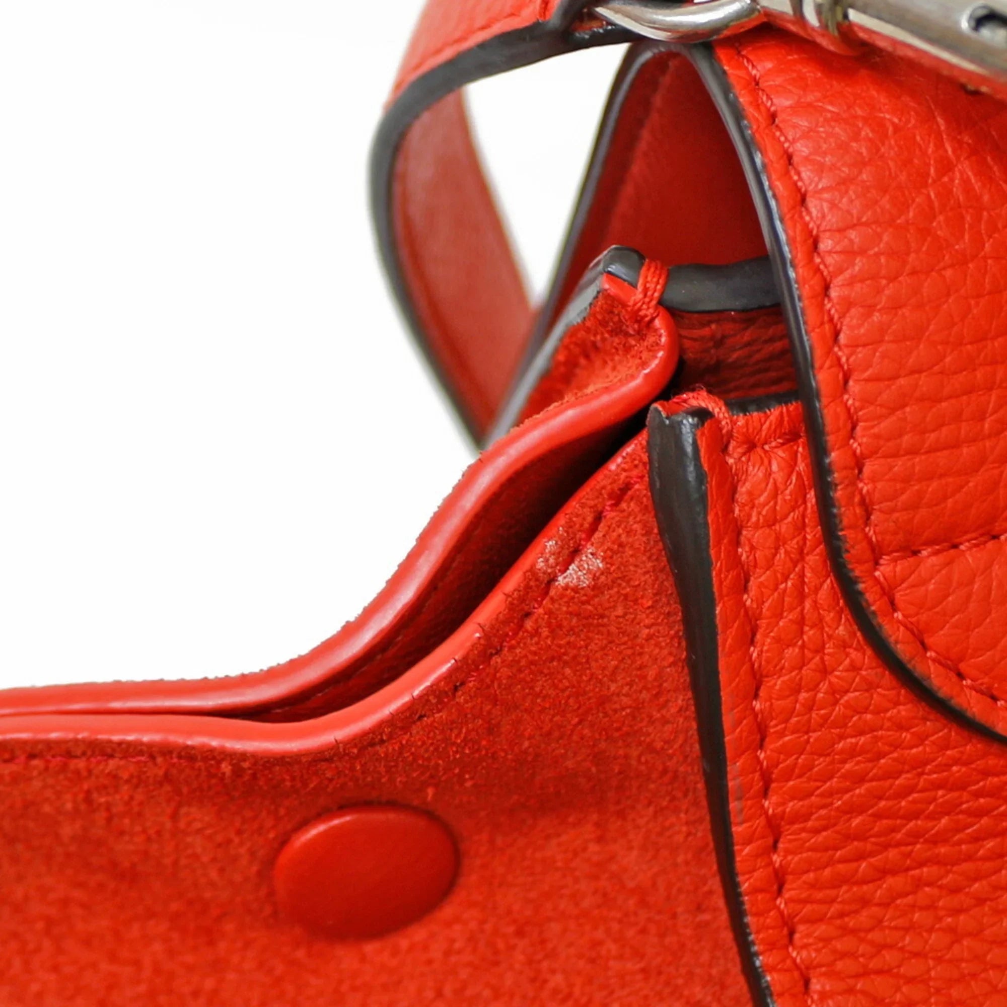 (Fair) Orange Leather Handbag Trapeze Pre-Owned Celine CELINE Women's