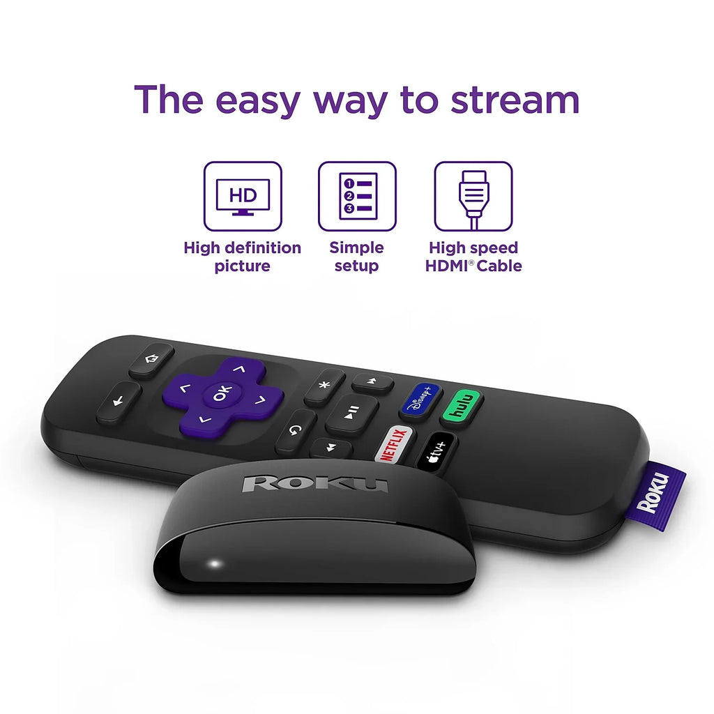 and Speed Cable with HD Media Streaming Roku Simple HDMI Express High Remote Player