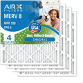 MPR HVAC Pack 8 Comparable FILTERS CLEAN 700 Premium Pleated to AIR. WICKED AC Filter Electrostatic MERV 5 AIRX Air 4 Air Filter Filters Made Conditioner by USA FPR Furnace 14x14x1 14x14x1 &