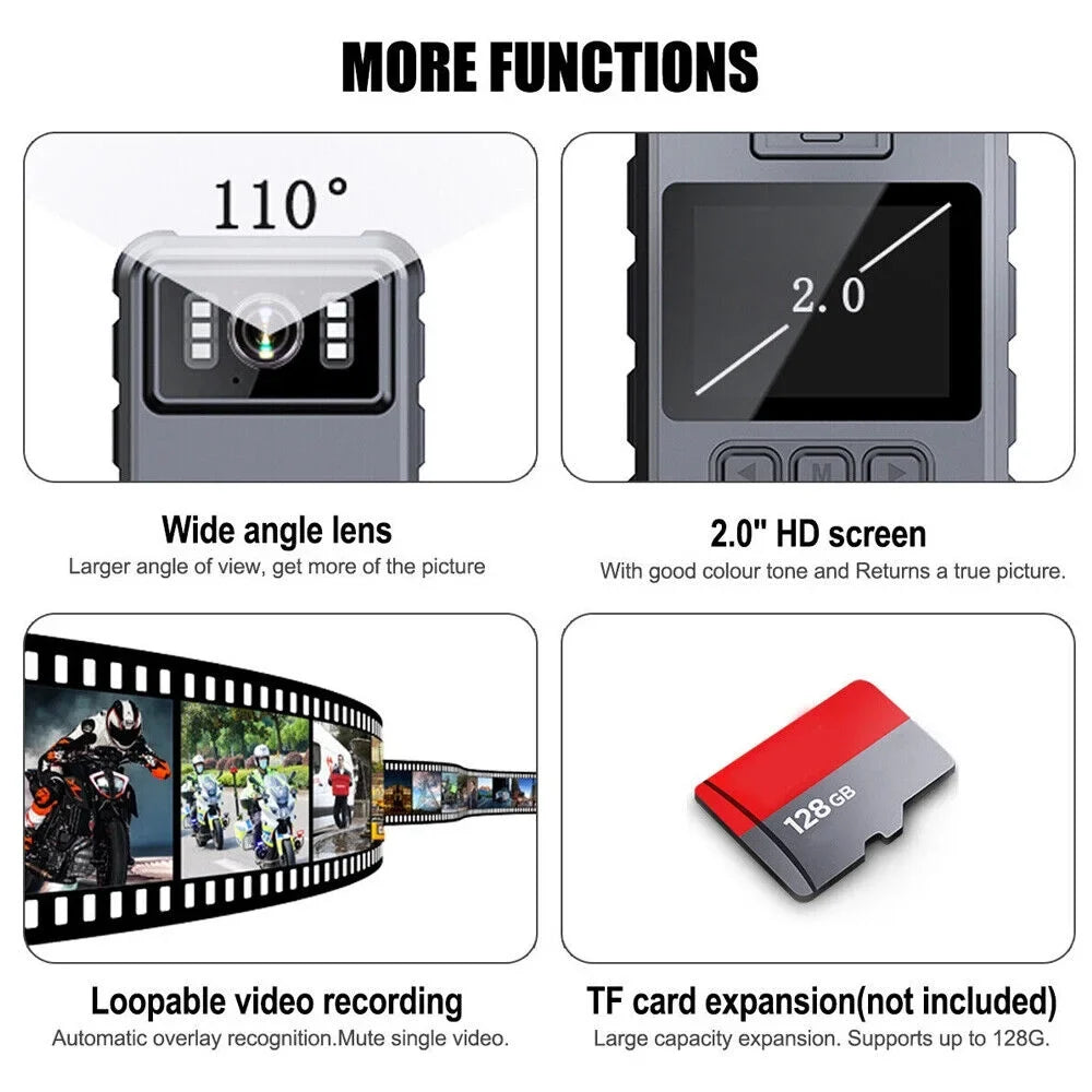 WiFi LCD Screen Colour Full 2" 300W HD Support Black Helmet Waterproof Cam Camcorder Loop 1080P Record IP67 Action Jahy2Tech 128G Memory