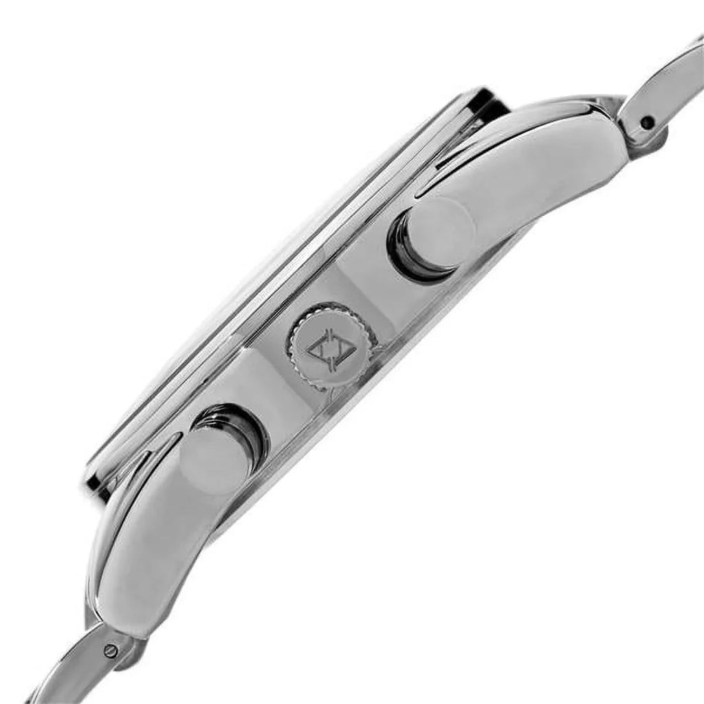 Bracelet Multifunction Quartz Swiss Stainless Men's Dual-Time Steel Watch Silver-Tone