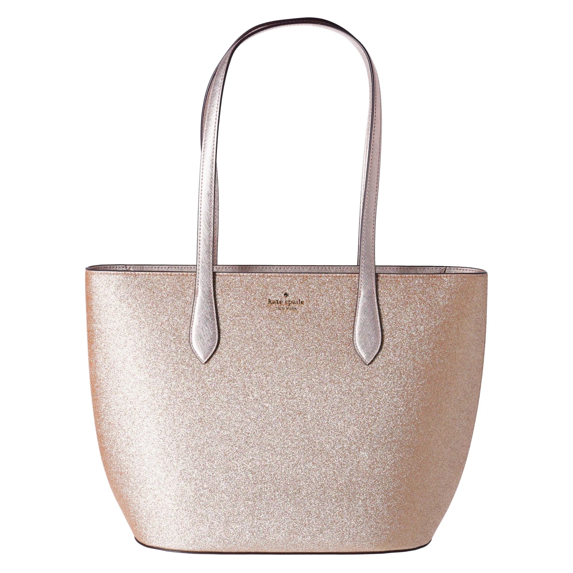 Holiday Tote Kate Top Bag Gold Spade Shoulder Glimmer Zip Large Glitter