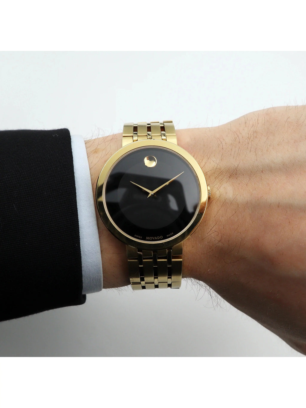 0607059 Steel Watch Quartz Movado Esperanza Dial Black Men's 39mm Museum