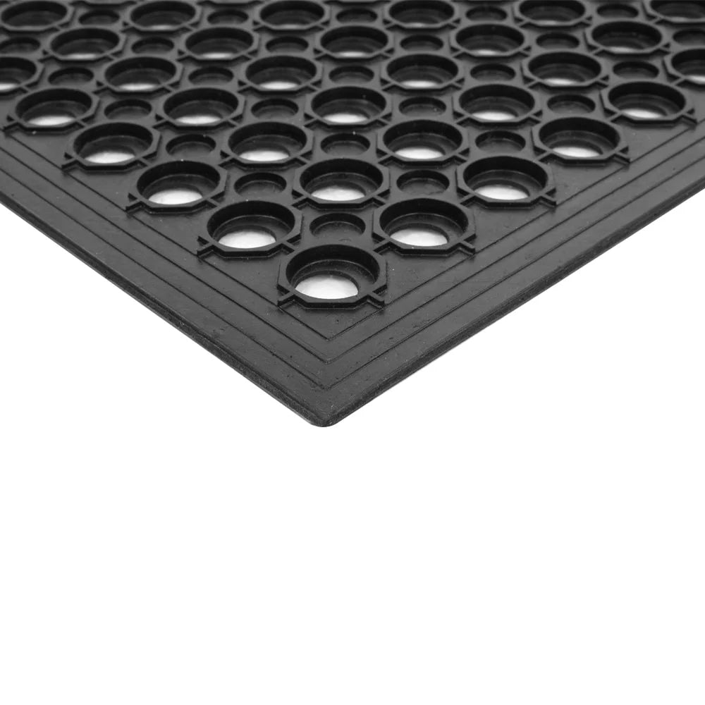 Non-Slip Non-Slip Drainage Large Industrial Rubber Mat 60*90cm Multi-Functional Anti-Fatigue Kitchen Hexagonal Duty Mat Black Bar Heavy