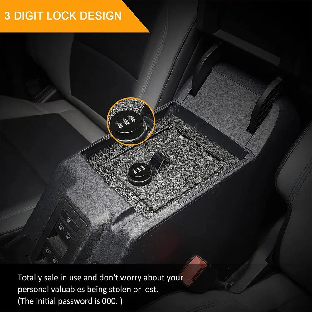 2Door/4Door 2021-2022, 3-Digit Black Password, with Coating for Console ALLTIMES Safe Steel Bronco Box for Carbon Ford Center Anti-rust