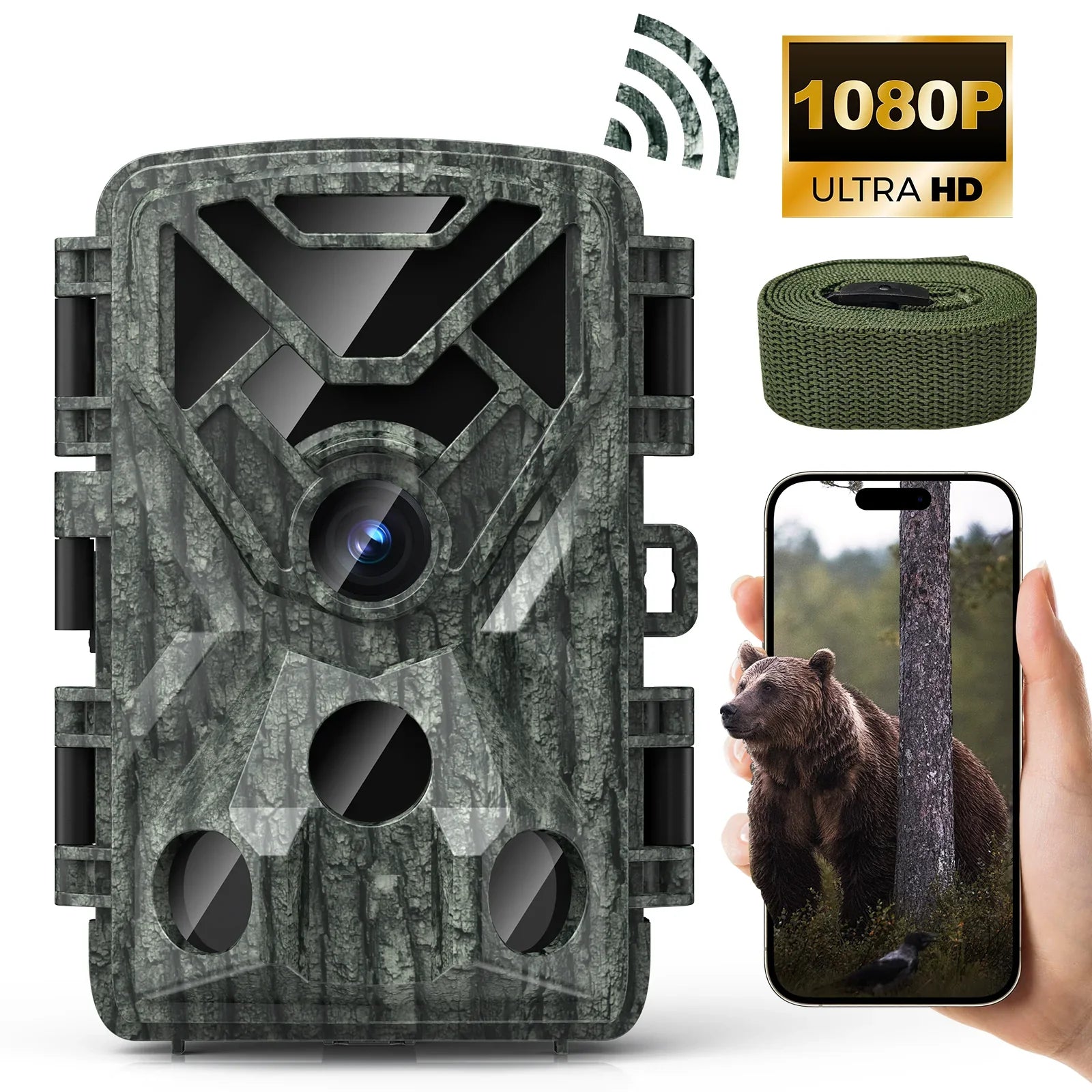 Trail Camera, 48MP Trail Wifi Home 1080P Vision Security Camera with LCD Hunting Activated Game Motion Angel 120° SUNOYAR 2.0" Night Cameras for Waterproof, Wide