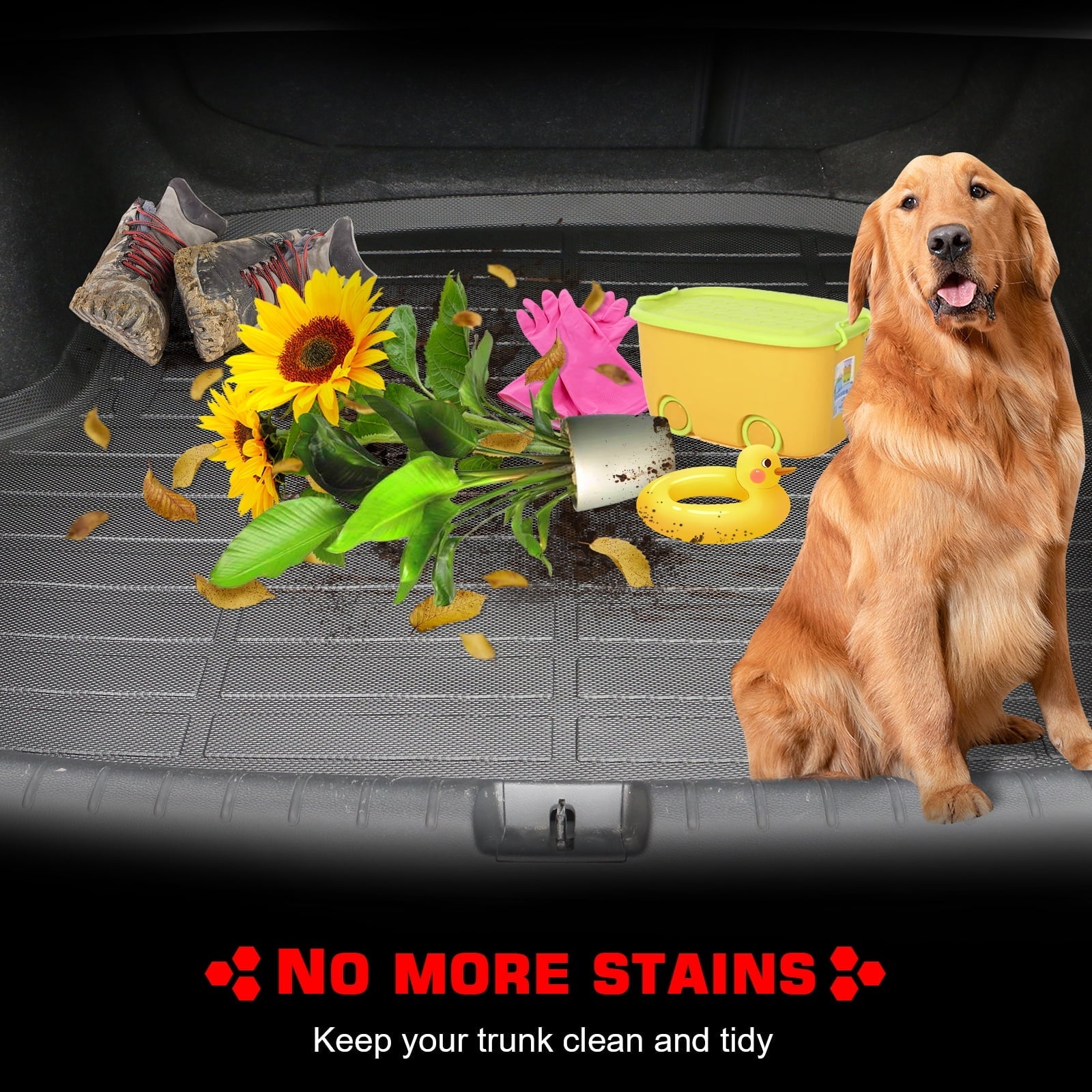 Compatible Protector Ford 3D Cover Truck Rear Trunk Bed All Flooring Weather Maverick, Liner Storage Cargo Guard Floor Motorsports TPE Duty Mat Ikon With Heavy 2022-2024 Pickup Black
