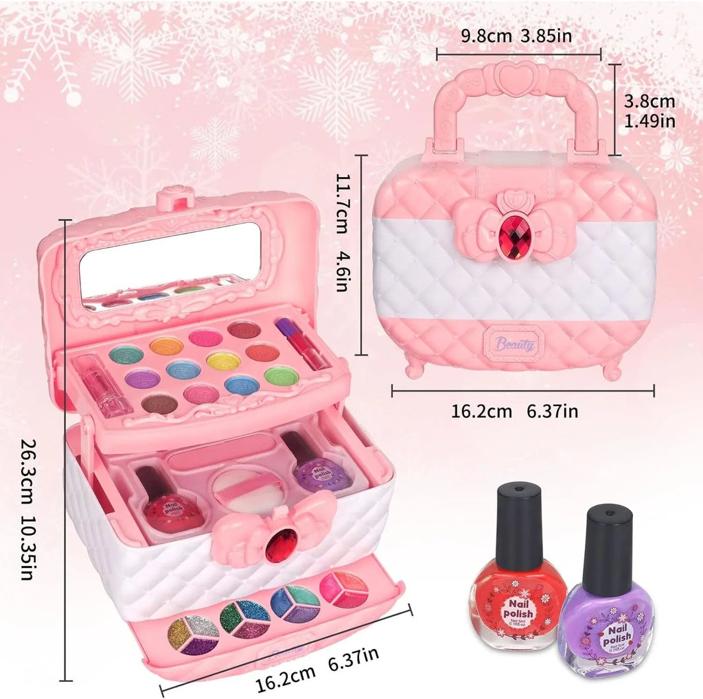 Makeup Girls, Gift, for Non-Toxic Birthday Toys Safe Kit Olds Girls Set, Pink Set Makeup Christmas for Year 24Pcs & Makeup Cosmetic Kids Kids Makeup Washable Toddler 3-12 Frozen Real