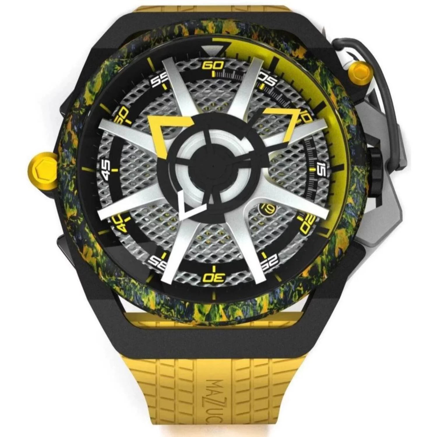 Rim for Chronograph Dial Mazzucato Twin Men Watch - Automatic Monza Adult Black Reversible