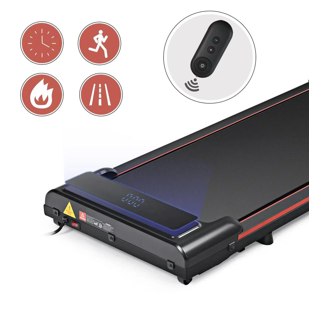LED Pad, Small Under Portable Walking Walking Speed, Control, 0.6-3.8MPH Jogging Office, Remote Treadmill Desk & Red Fitness Home 300lbs, Machine, 2-IN-1 Treadmill Seizeen Size with for Display,