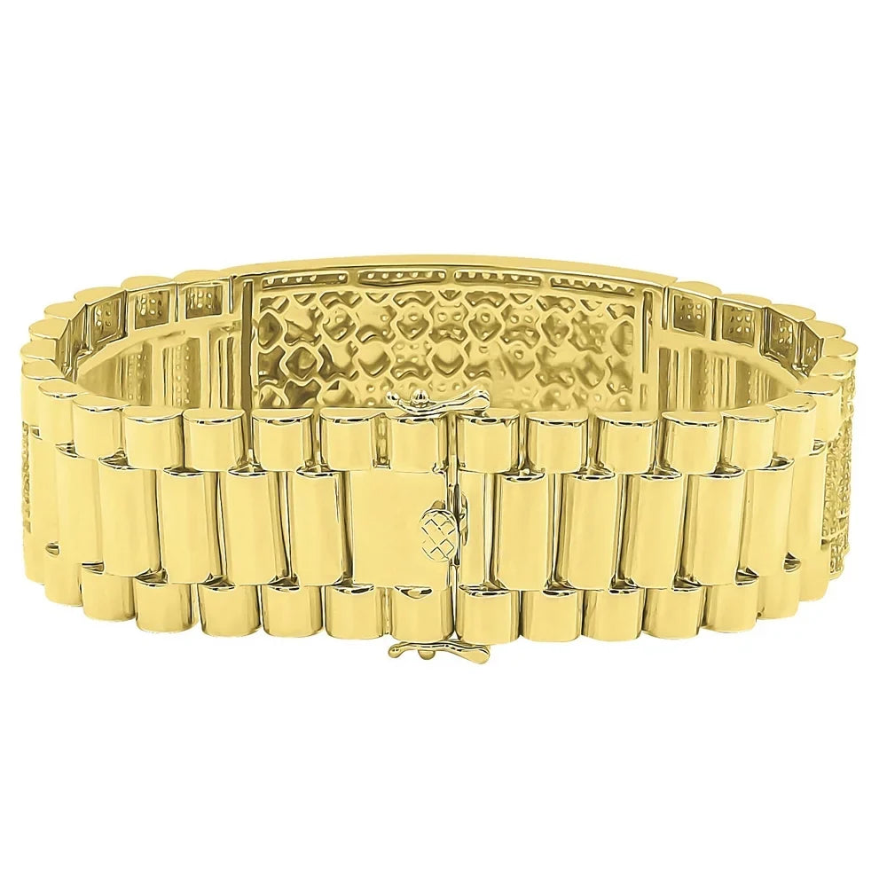 Simulated Capricorn Yellow Diamond Astrology Bracelet Tone Horoscope Gold Zodiac 8.5'' Sign Mens 14K Horse