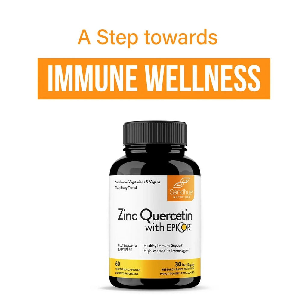 EpiCor® - Support, Servs Sandhu’s Year-Round Zinc Quercetin, 30 200mg 500mg Immune (Fermentate) with