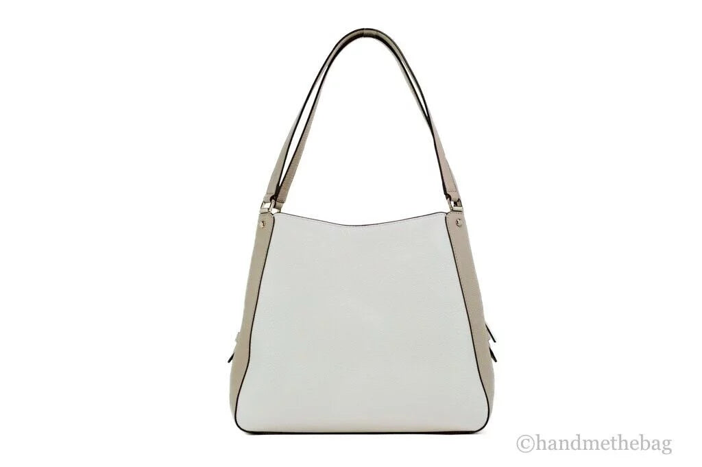 Compartment Leila Kate Spade Satchel (Light Pebbled Colorblock Handbag Sand) Triple Leather Medium