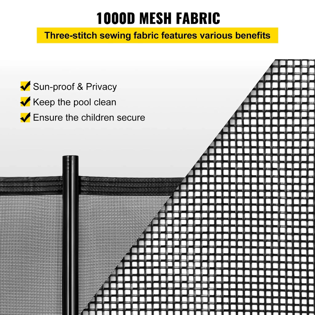 Pool Pool Swimming Removable for Fences 12 1000D Security Pool Pool Tubes, 4 Poles Fence for Fencing Fabric SKYSHALO x ft PVC Pools and Aluminum Privacy and Breathable Fence, Mesh, Foot Inground with