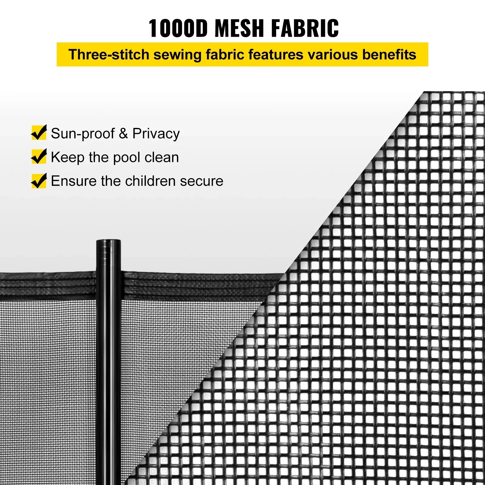 Pool Pool Swimming Removable for Fences 12 1000D Security Pool Pool Tubes, 4 Poles Fence for Fencing Fabric SKYSHALO x ft PVC Pools and Aluminum Privacy and Breathable Fence, Mesh, Foot Inground with