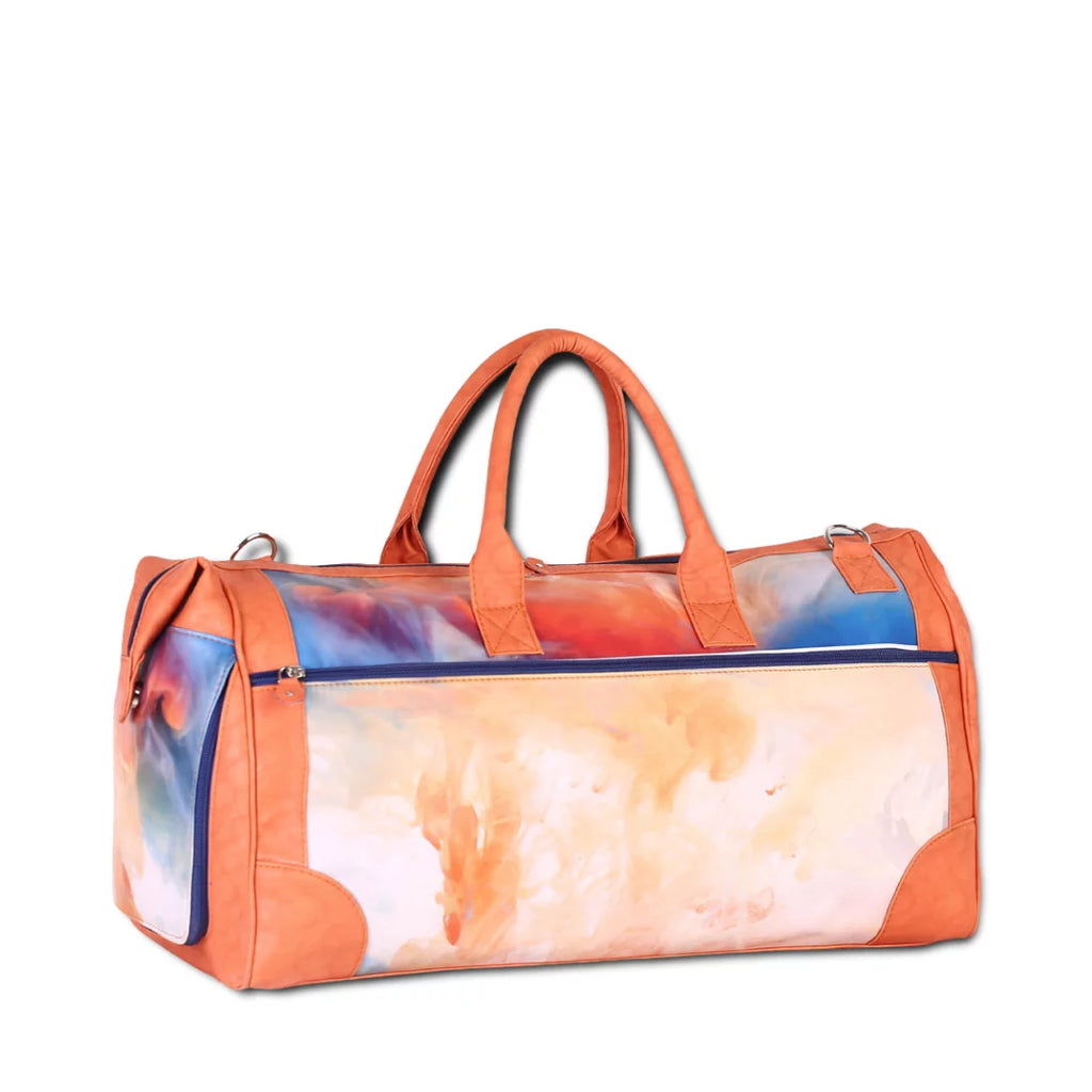 adjustable bag with Shoe The Wave Large Travel strap Separate with Compartment Unisex Weekender Orange