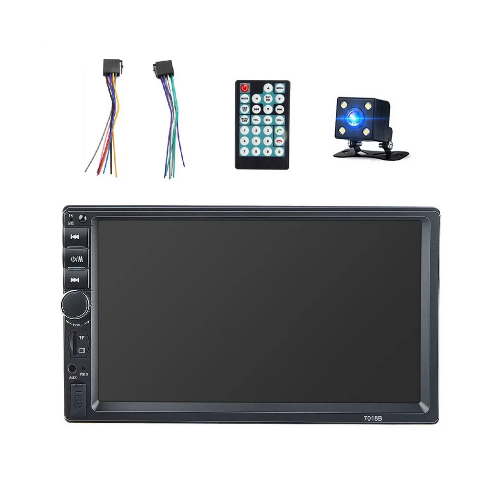 Car Double Control Link 7 Remote Bluetooth Receiver with and Stereo Radio Screen Touch Camera Inch Backup with Audio Mirror USB FM Din Car Radio