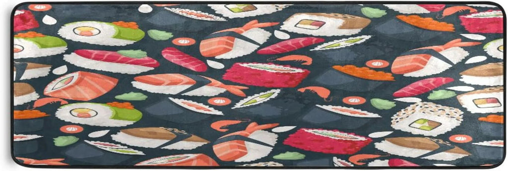 Home Washable Sushi Non-Slip Decor Ultra Coolnut Area Rugs Soft Rug Floor 24"x72" Entry Mat Runner Japanese Bathroom for - Kitchen Gifts