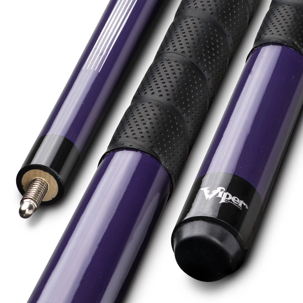 Sure 2 Piece, Grip Cue, Billiard/Pool Purple, Ounce 19 Pro 58" Viper