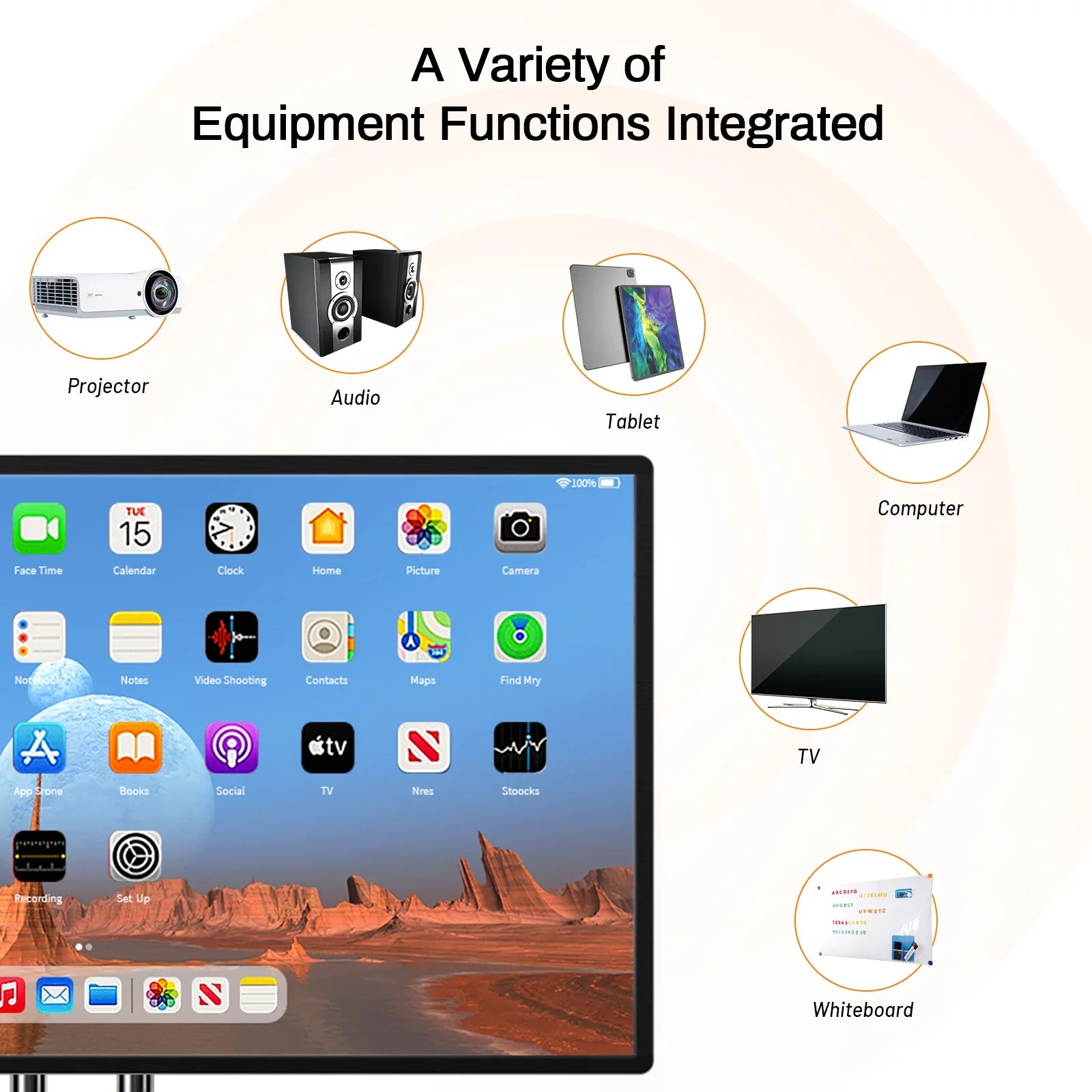 43 Whiteboard, Android for Inch Interactive Electronic iOS Mirroring Live inclued) Whiteboard, and Display for Classroom Board, and Advertising Smart Mount Screen (Wall JYXOIHUB from Streaming,