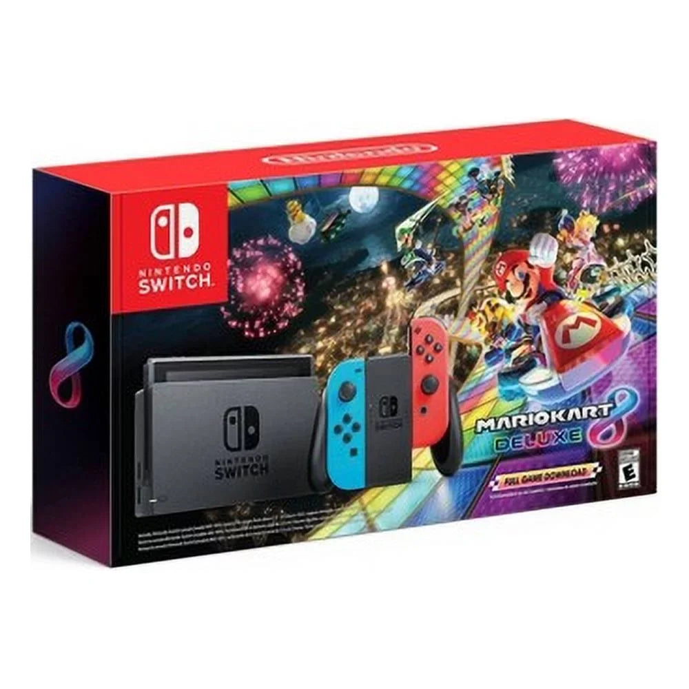 black, Red Full and 8 - Mario Neon Game red, neon Nintendo - HD Deluxe Kart Joy-Con - neon Neon Switch Blue with blue - console