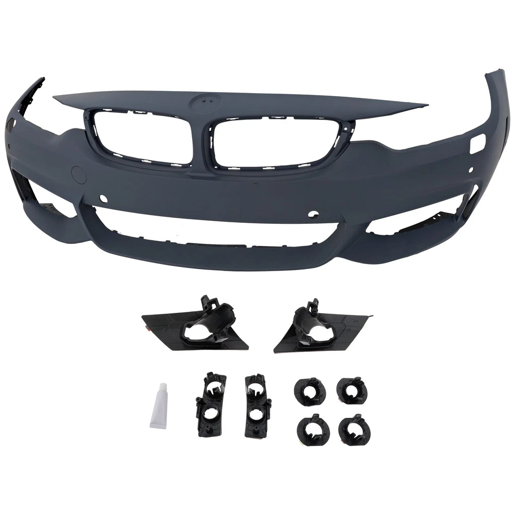 COVER BMW Sport Primed with Compatible with Front 4-SERIES Line Sensor PDC For HLW M Holes/Cam 2014-2018 Conv/Coupe/HB- CAPA BUMPER