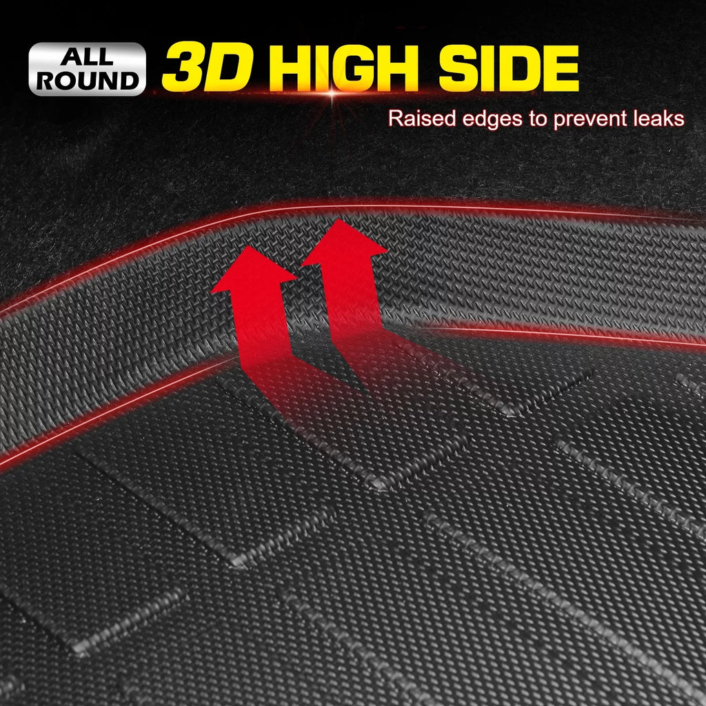 Compatible Protector Ford 3D Cover Truck Rear Trunk Bed All Flooring Weather Maverick, Liner Storage Cargo Guard Floor Motorsports TPE Duty Mat Ikon With Heavy 2022-2024 Pickup Black