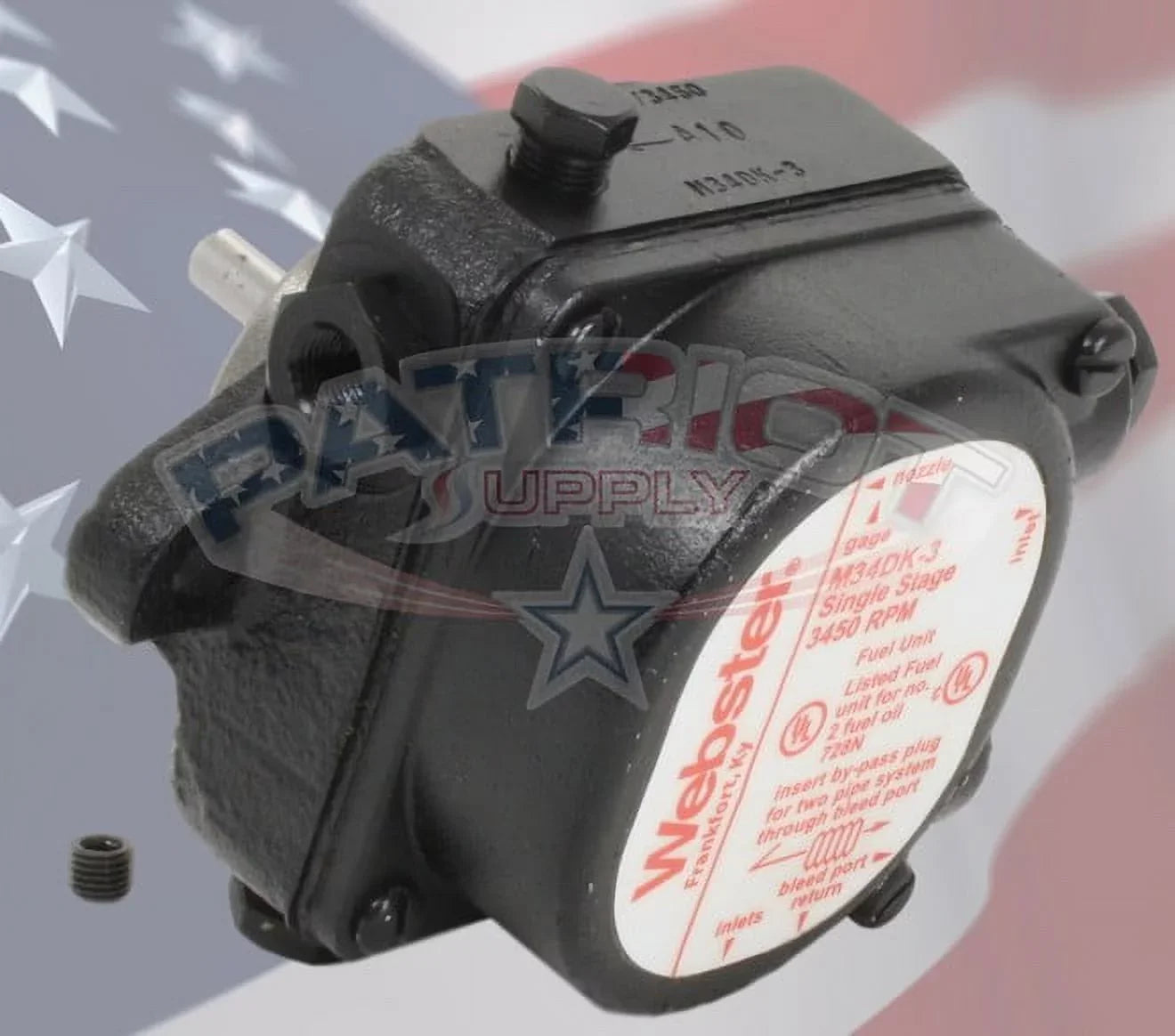 Webster Fuel Kerosene 3450 Oil RPM, And GPH, Unit M34DK-3 Fuel For 1, 2, # # 3