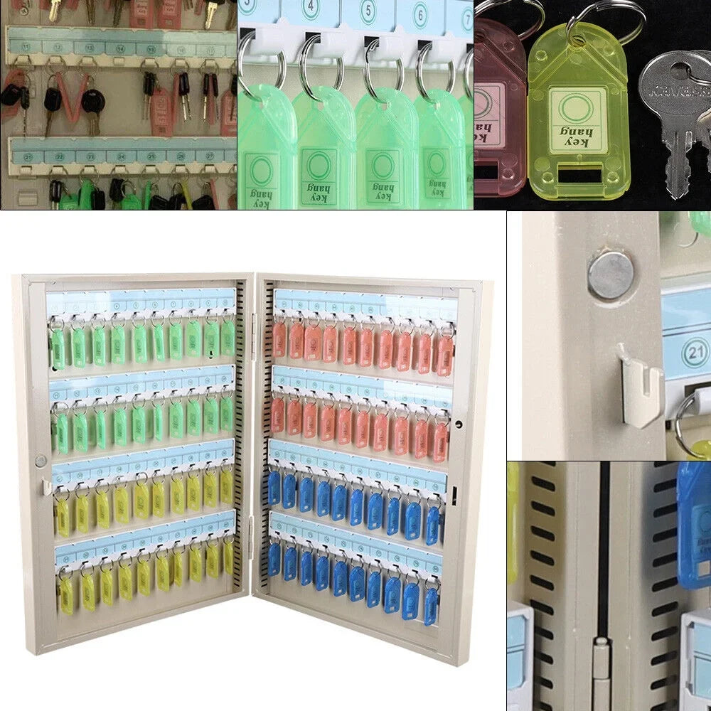 Cabinet Storage Box Wall Safe 80 Car Holder Key Mounted Organizer Dealership Lock