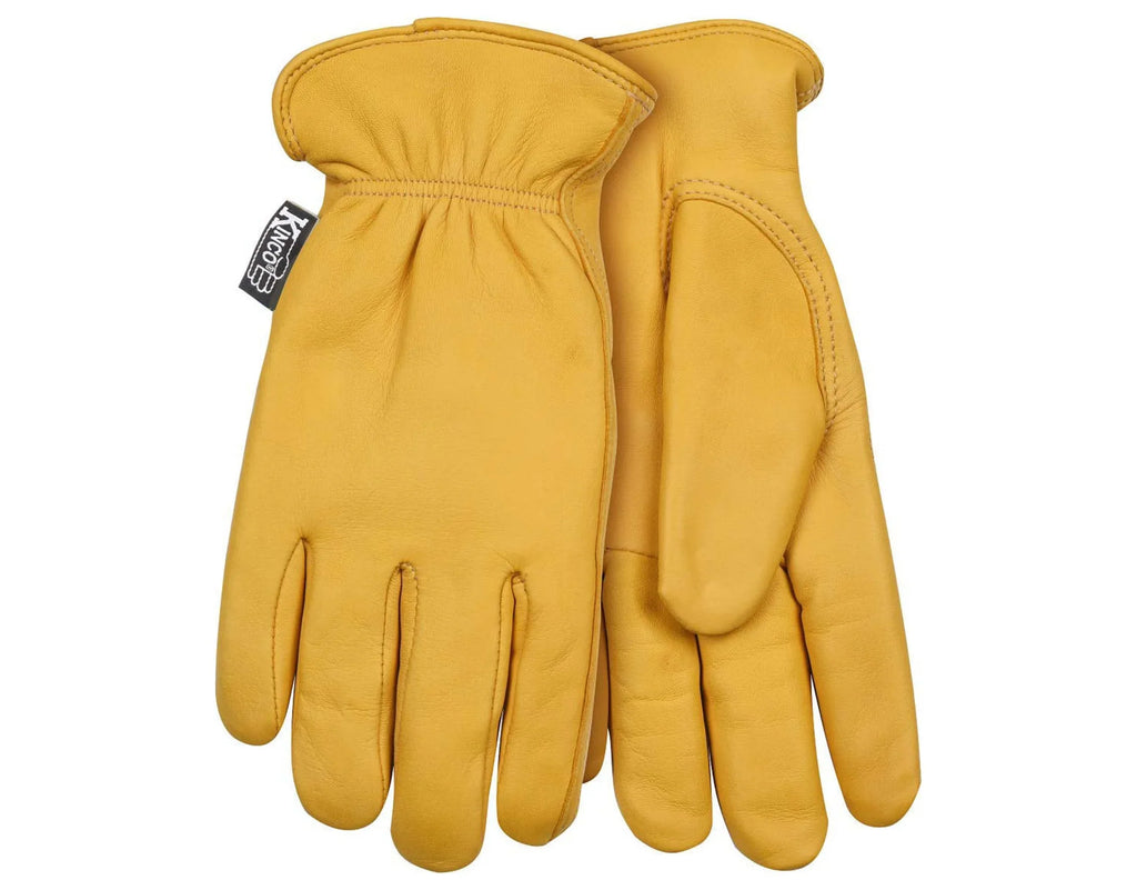 Kinco Lined Shirred Lining, Double Women's Small, Golden Grain Heat Gloves, Back, 90HKW-S Deerskin Keep Elastic
