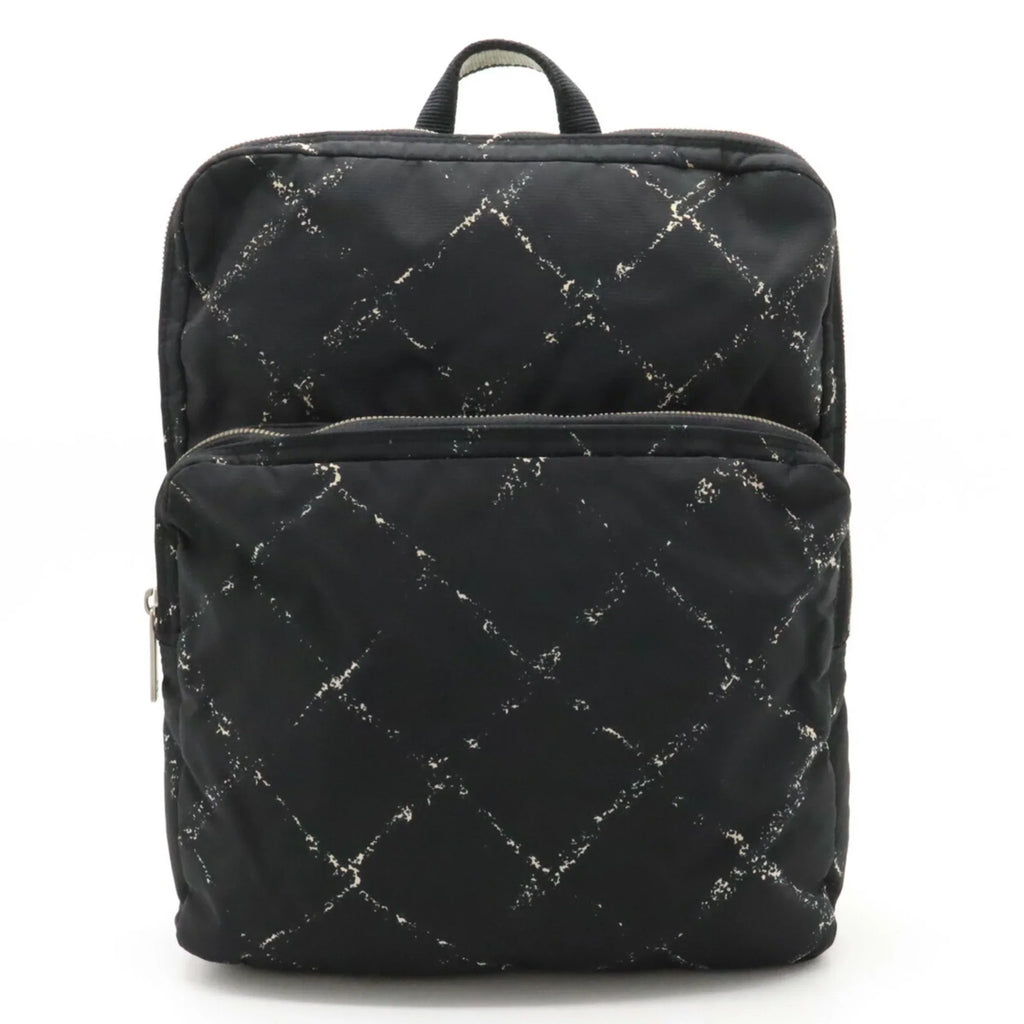 Pre-Owned Travel Old Black Rucksack Line CHANEL Daypack (Good) Nylon Backpack Chanel Jacquard
