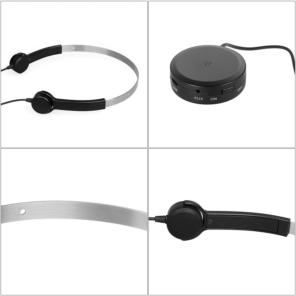 Headphones AUX Wired Conduction Headsets Pick-up IN Black Sound Bone