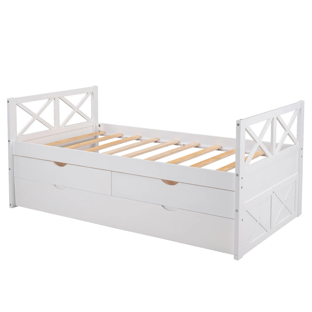 Merax and Multiple Captain Drawers, Colors Solid with Bed Wood Trundle Twin,