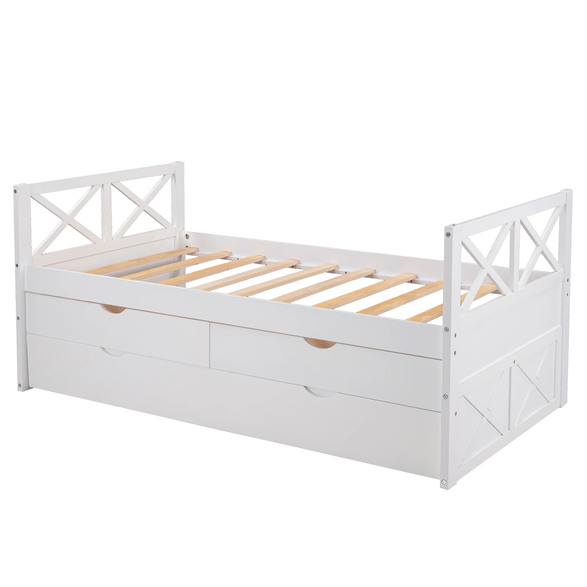 Merax and Multiple Captain Drawers, Colors Solid with Bed Wood Trundle Twin,