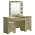 7-drawer Vanity Desk Champagne Mirror Beaumont with Lighting