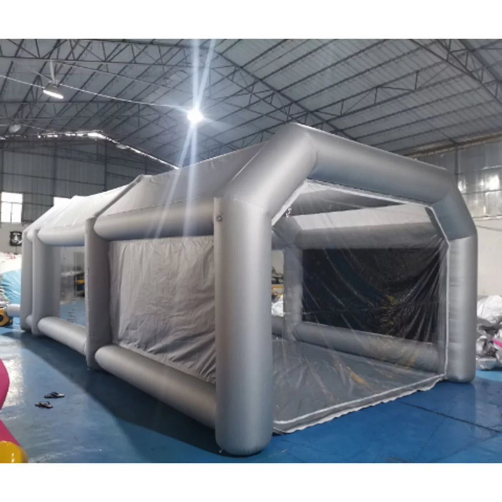 Booth Inflatable Spray Blower Portable 26x13x10ft System Miumaeov Transparent Mobile and Built-in Paint Tent Paint Booth Air Paint with Inflatable PVC Filter Spray Giant Windows Spray