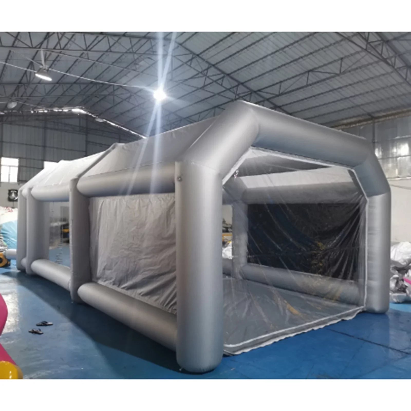 Booth Inflatable Spray Blower Portable 26x13x10ft System Miumaeov Transparent Mobile and Built-in Paint Tent Paint Booth Air Paint with Inflatable PVC Filter Spray Giant Windows Spray