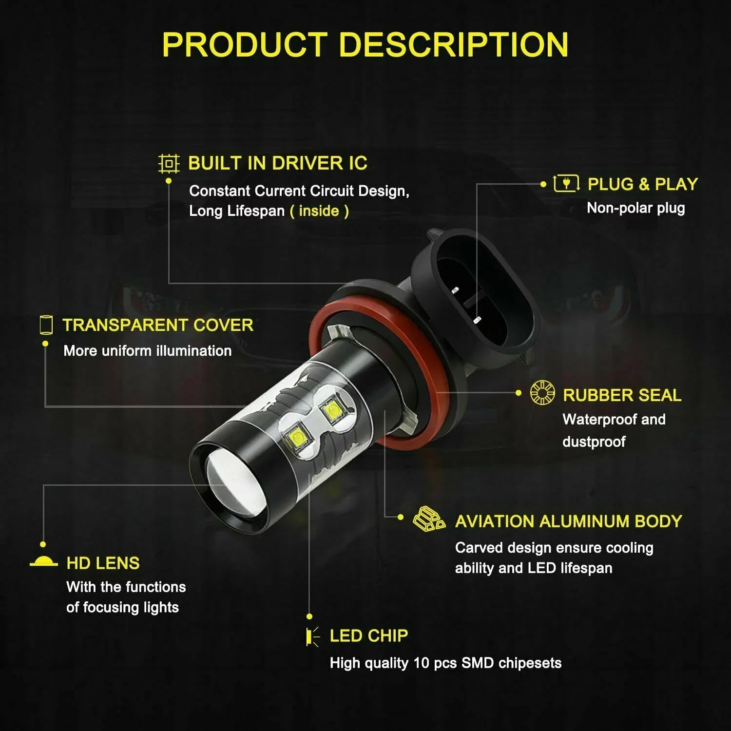 HID H8 Bulbs Headlight H11 CX-5 4pcs Fog 2018 Led Lights SKN D4S for Mazda