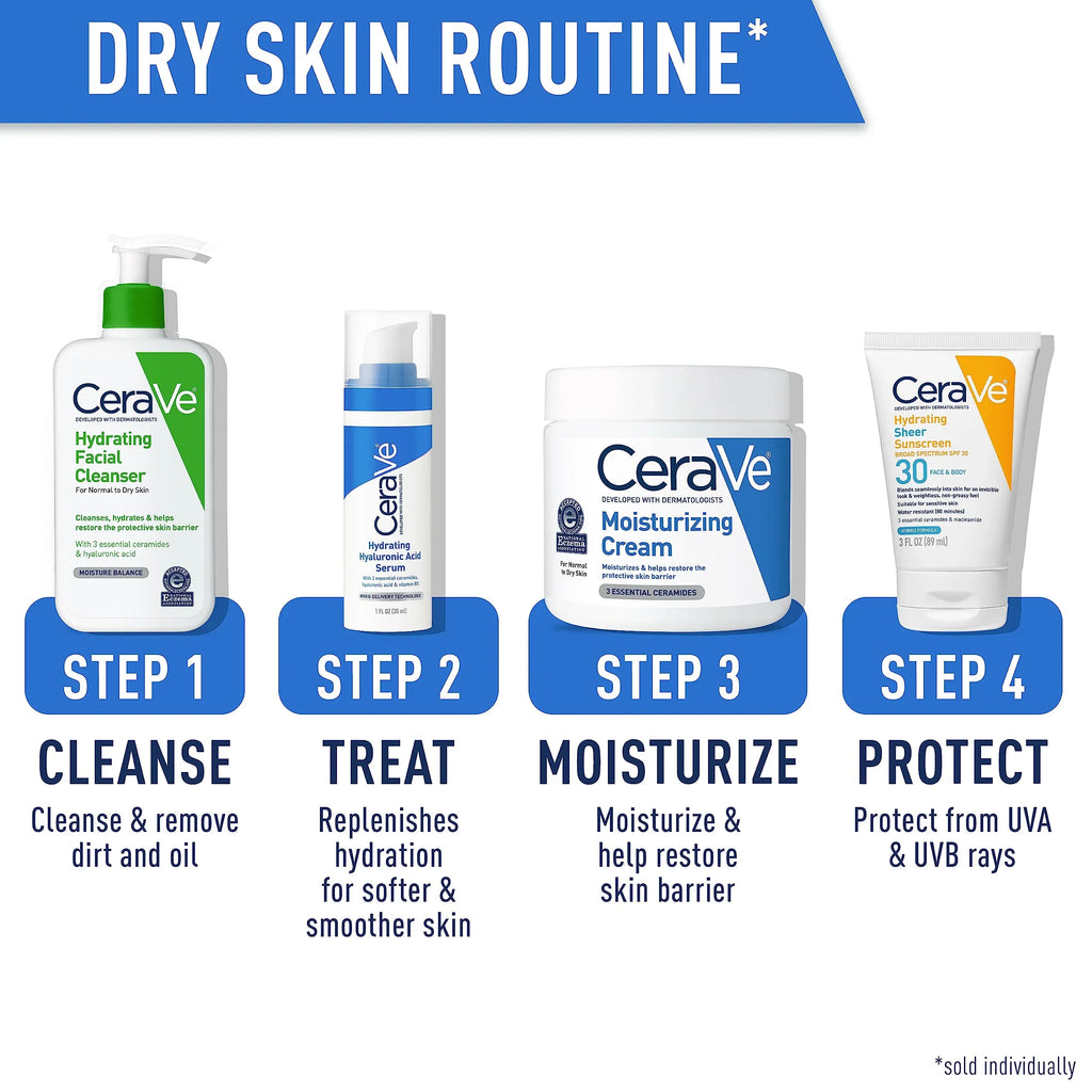CeraVe Cream Moisturizing Hydrating Face Hyaluronic | Free Moisturizer and and Ounce Moisturizer Fragrance | 19 | Non-Comedogenic Acid | with Skin Body Body Dry | Cream for Ceramides