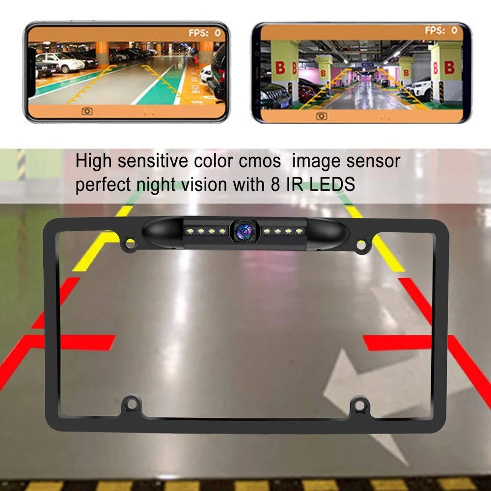 Cars - Cam Universal IP68 Viewing View for Camera Night Angle Waterproof KingFurt - Wired 170° American Backup Vision - Rear