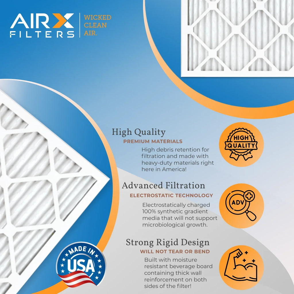 MPR HVAC Pack 8 Comparable FILTERS CLEAN 700 Premium Pleated to AIR. WICKED AC Filter Electrostatic MERV 5 AIRX Air 4 Air Filter Filters Made Conditioner by USA FPR Furnace 14x14x1 14x14x1 &