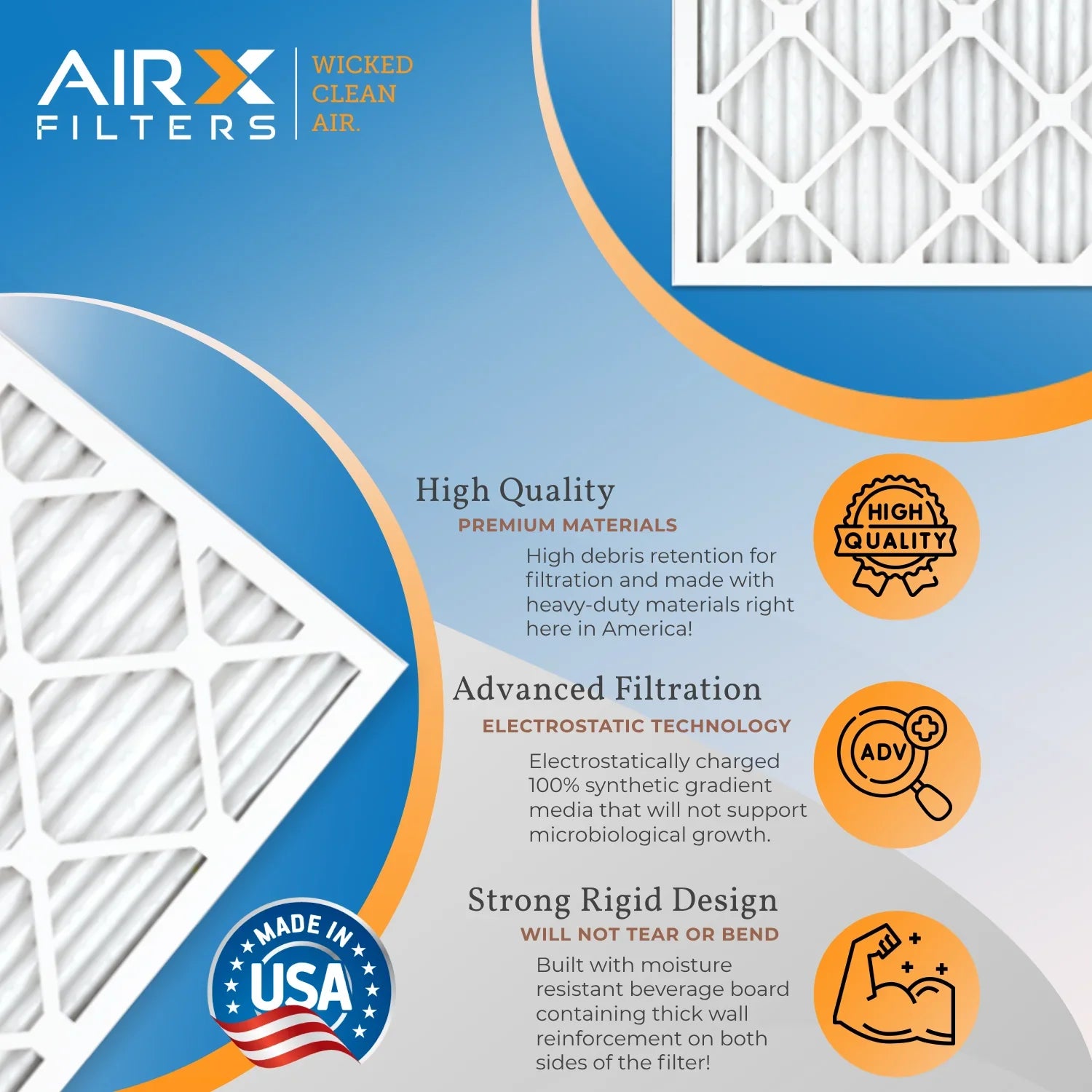 MPR HVAC Pack 8 Comparable FILTERS CLEAN 700 Premium Pleated to AIR. WICKED AC Filter Electrostatic MERV 5 AIRX Air 4 Air Filter Filters Made Conditioner by USA FPR Furnace 14x14x1 14x14x1 &