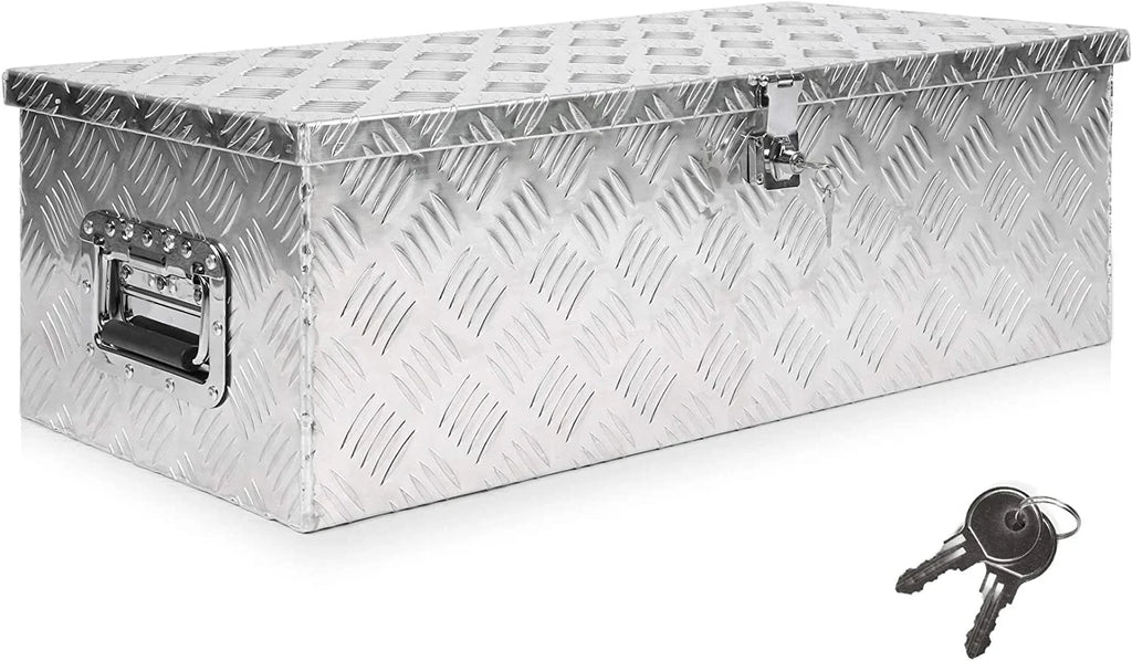 Truck Duty Box Silver Storage of Heavy Aluminum Truck 30'' w/Lock Bed Pickup Boxes Tool Tool for