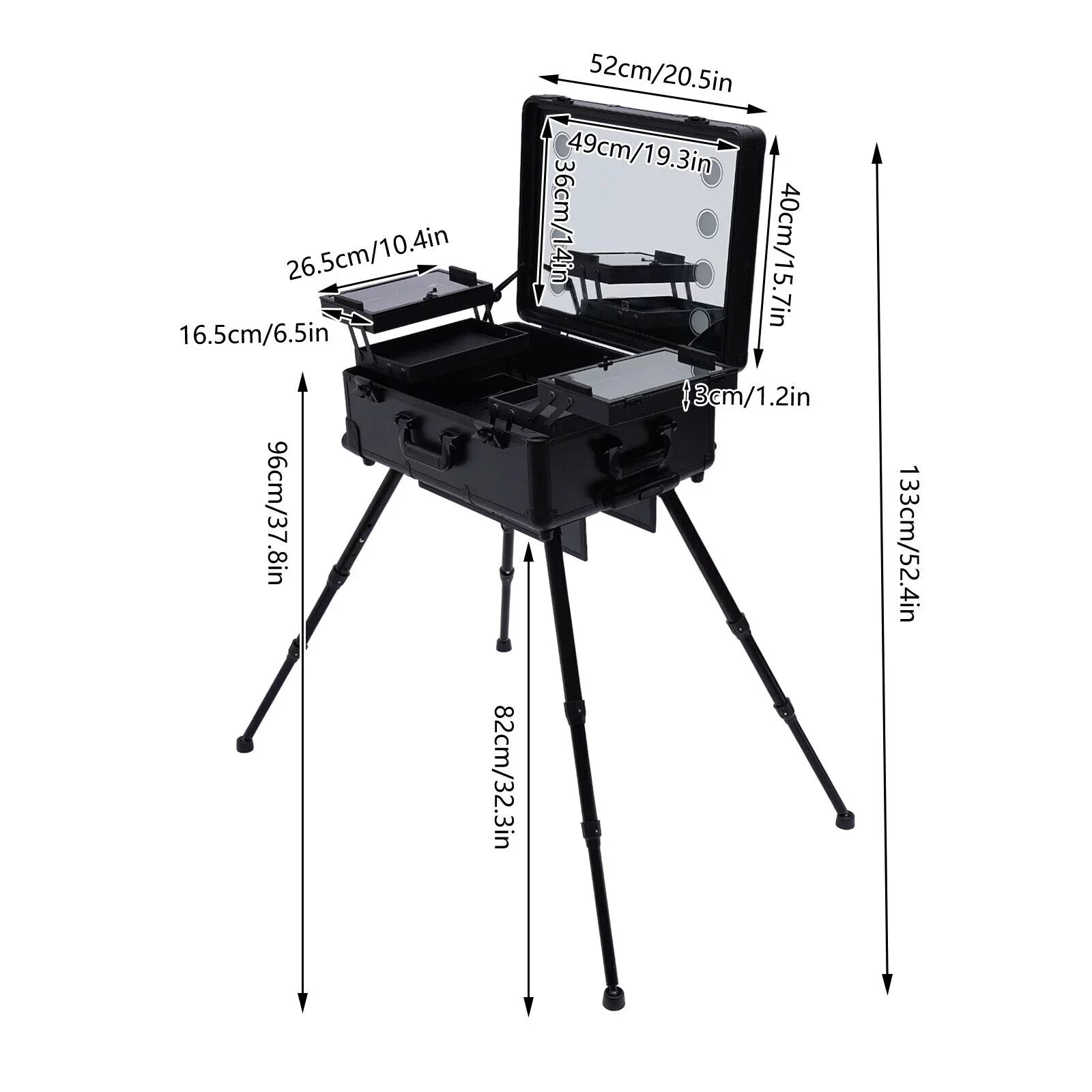 with Luggage DENEST Train Cosmetic Makeup Case Trolley Organizer Key Travel Box Rolling