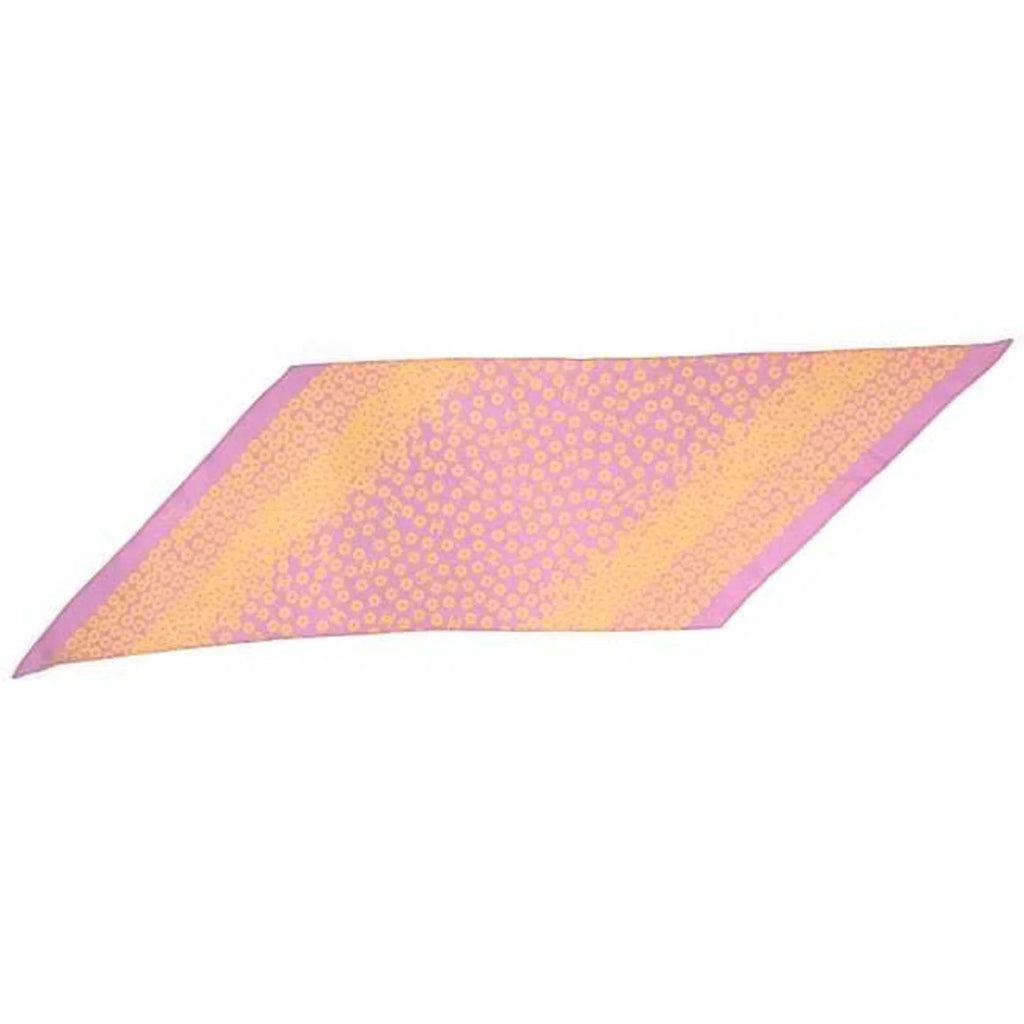 here mark (Good) Chanel scarf silk Pre-Owned CHANEL flower pink ladies 100% see-through yellow muffler