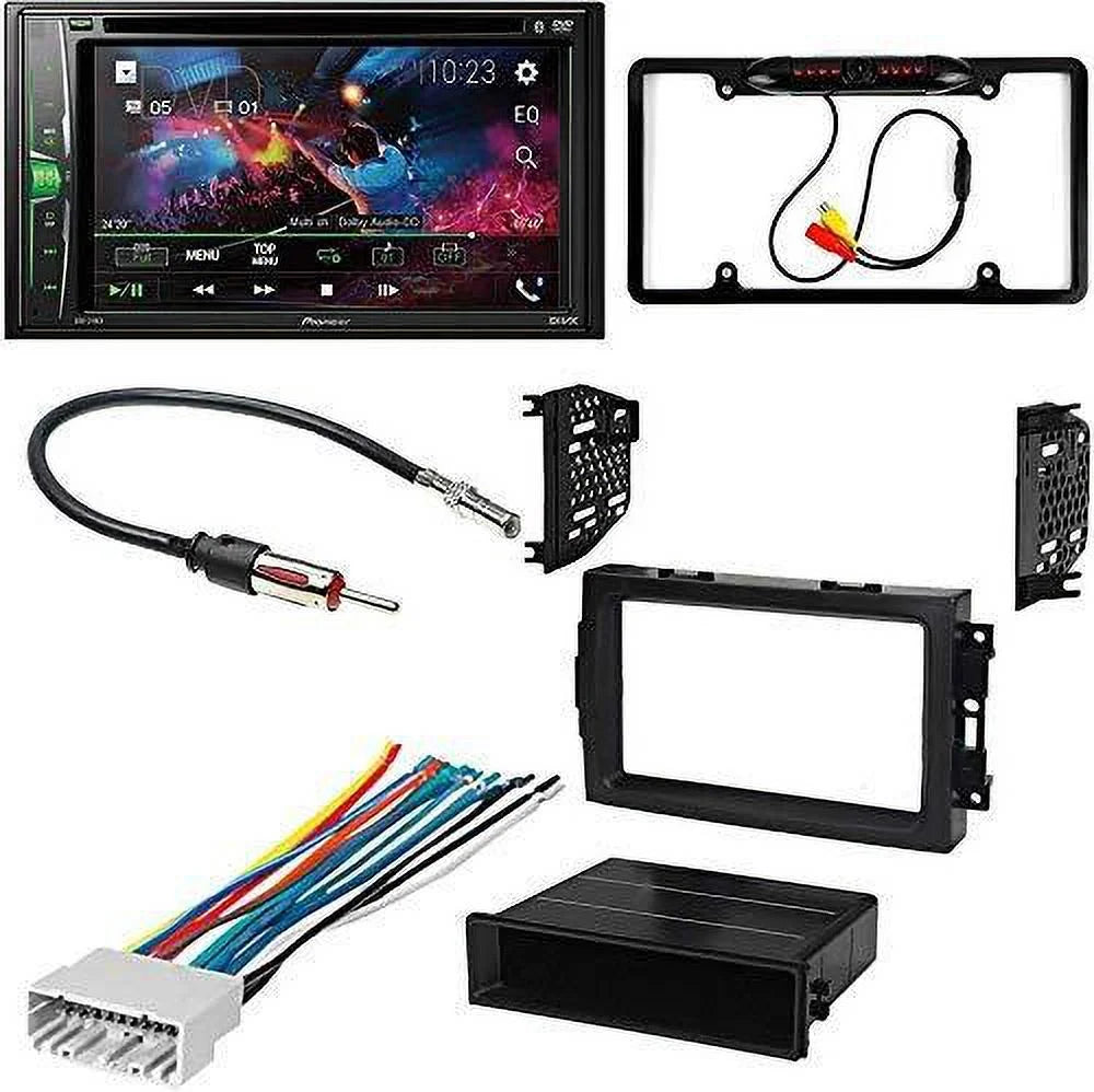 Receiver Digital Touchscreen Bundle W/ Ram Stereo Camera/Installation for Kit/in-Dash Double 2006-2008 Pioneer WVGA DVD/CD Bluetooth/Backup AM/FM 6.2" Car Pickup DIN with KIT4705 Dodge Media