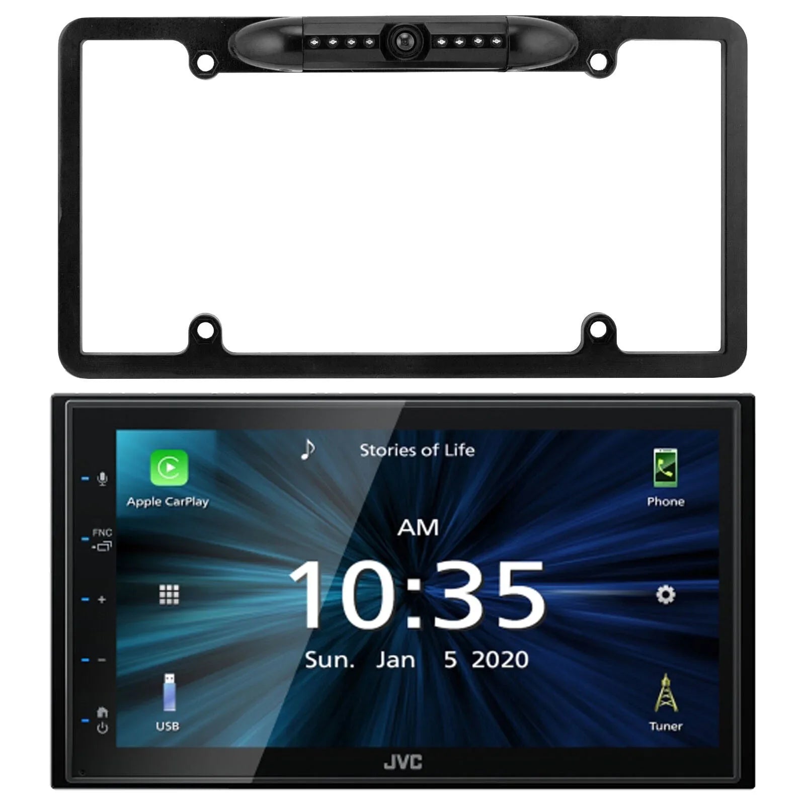 For KW-M180BT Camera 6.75" CAM1800 + JVC Backup 2 Mirroring Player Media DIN Bluetooth Android USB